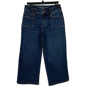 m. jeans by Maurices Blue Jean Wide Leg Capris Sz 4 Mid-Rise Distressed Pockets